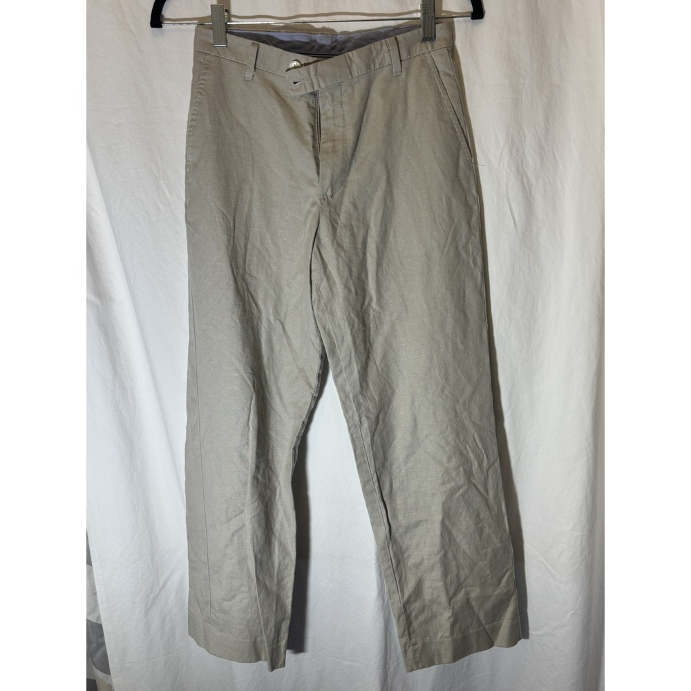 Boys Nautica Uniform Casual Khaki‎ Linen Blend Pants Size 12 Y35